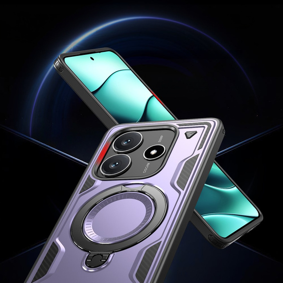 Pouzdro pro Xiaomi Redmi Note 14 5G, Military MagSafe, fialové + 9H sklo