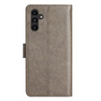 Klopové pouzdro pro Samsung Galaxy A14 4G/5G, Mandala Flower, šedé