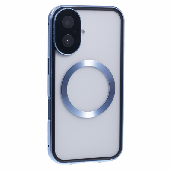 Magnetické pouzdro Dual Glass MagSafe pro iPhone 16, modré