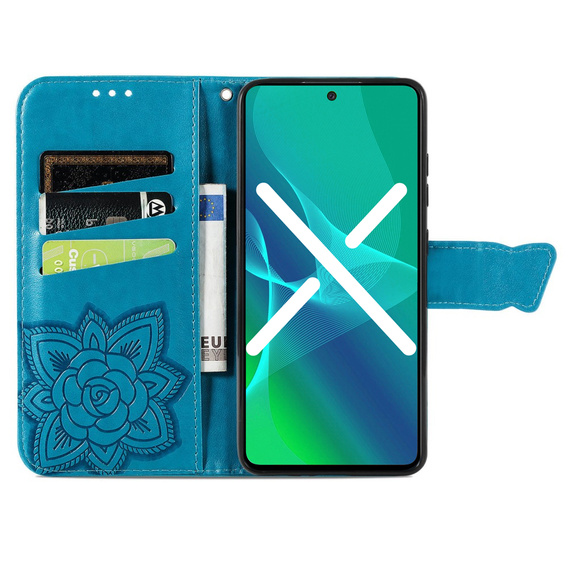 Klopové pouzdro pro Infinix Zero 30 5G, Butterfly, modré