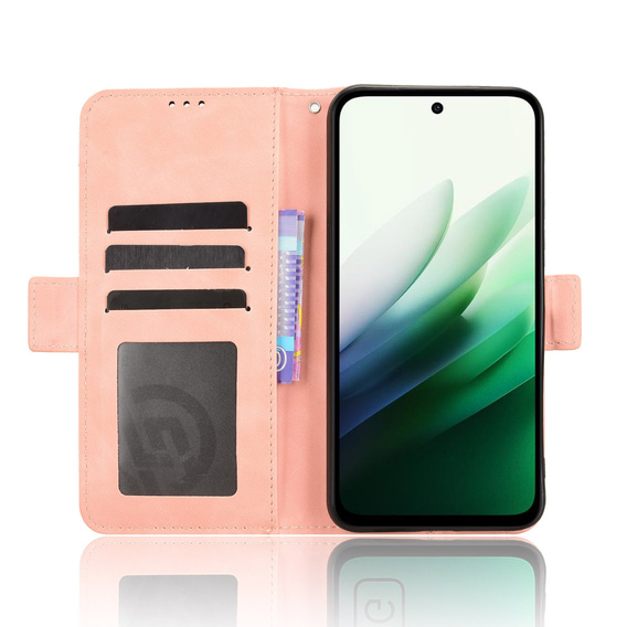 Klopové pouzdro pro Xiaomi Redmi 15 5G / 4G, slot na karty, peněženka, růžové