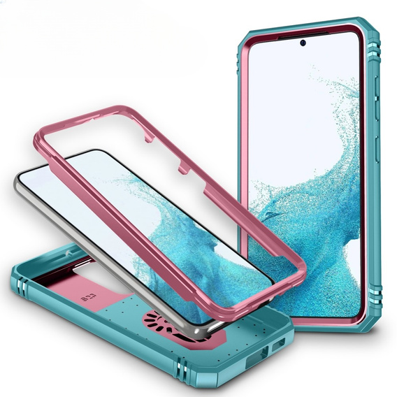 Pouzdro pro Samsung Galaxy S23 Plus, CamShield Slide, růžové/ zelený
