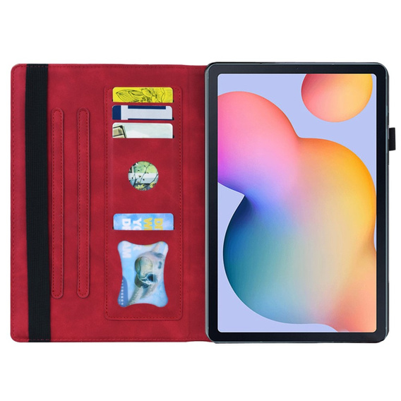 Pouzdro pro Samsung Galaxy Tab S6 Lite, Classic, s prostorem pro stylus, červené