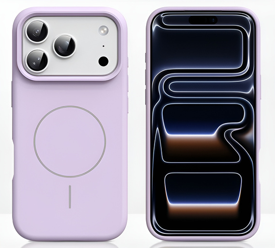 Silikonové pouzdro pro iPhone 17 Pro Max, pro MagSafe, proti nárazu, fialové