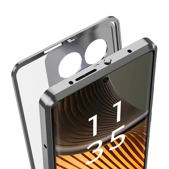 Pouzdro pro Motorola Edge 50 Ultra, Frame Case, stříbrné