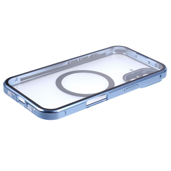 Magnetické pouzdro Dual Glass MagSafe pro iPhone 16, modré