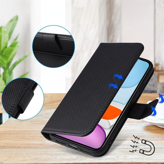 Klopové pouzdro pro Samsung Galaxy M15 5G, Wallet Smart Magnet, černé