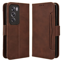 Klopové pouzdro pro Oppo Reno 12, Card Slot, hnědé