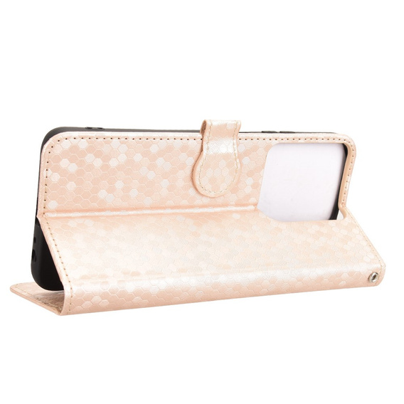 Flipové pouzdro pro Motorola Moto G86 Power 5G, Wallet Rhombus, zlaté