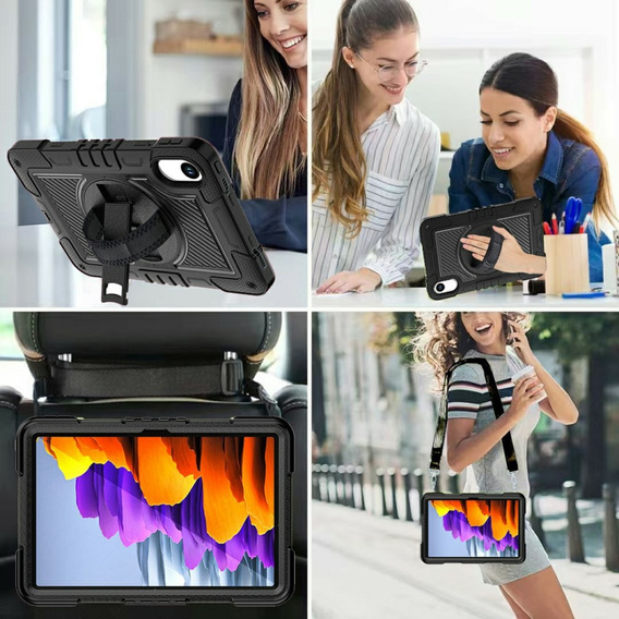 Pevné pouzdro pro Xiaomi Redmi Pad 2, se stojánkem a ramenním popruhem – černé