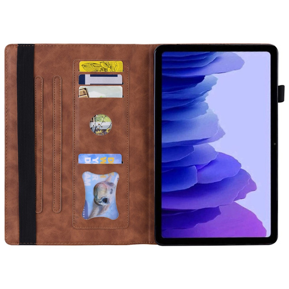 Pouzdro pro Lenovo Tab P12, Classic, s prostorem pro stylus, hnědé