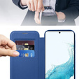 Klopové pouzdro pro Samsung Galaxy S22 5G, RFID Wallet MagSafe CamShield, námořnicky modré