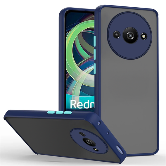 Silikonové pouzdro pro Xiaomi Redmi A3, s ochranou fotoaparátu, transparentní / modré