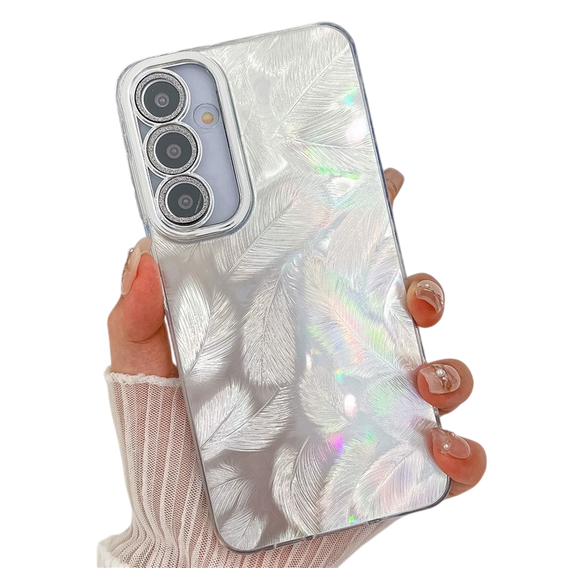 Pouzdro pro Samsung Galaxy A36 5G / A56 5G, Feather, stříbrné