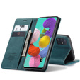 Pouzdro CASEME pro Samsung Galaxy A51, Leather Wallet Case, zelené