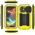 Pouzdro pro iPhone 15 Pro, R-JUST CamShield Slide, pancéřované, žluté / černé