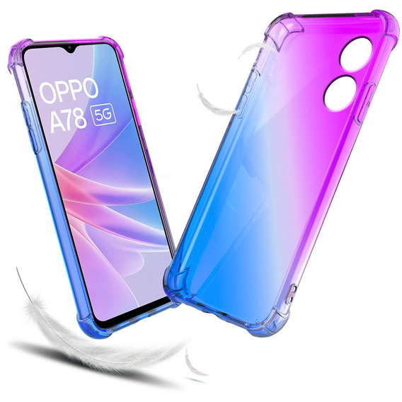 Pouzdro pro Oppo A78 5G, Gradient Dropproof, Fialová / modrá