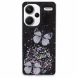 Pouzdro pro Xiaomi Redmi Note 13 Pro+, Glitter Butterfly, černé