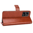 Klopové pouzdro pro Xiaomi Redmi Note 12 4G, Crazy Horse Wallet, hnědé