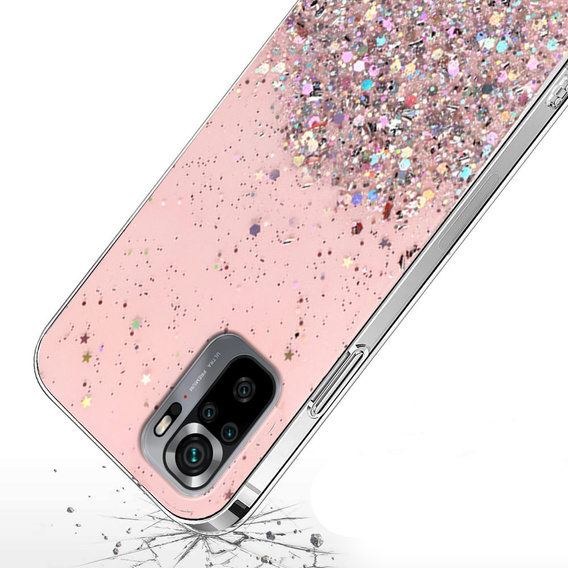Pouzdro pro Xiaomi Redmi Note 10/10S, Glittery, růžové