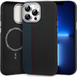 Pouzdro pro iPhone 13 Pro Max, Carbon Fiber MagSafe, černá / modrá