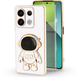Pouzdro pro Xiaomi Redmi Note 13 Pro 5G, Astronaut, bílé + 9H tvrzené sklo
