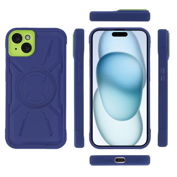 Pouzdro pro iPhone 15 Plus, ERBORD Armor Mag, modré