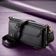 Pouzdro CASEME pro iPhone16e, RFID Leather Wallet, s popruhem přes rameno, černé
