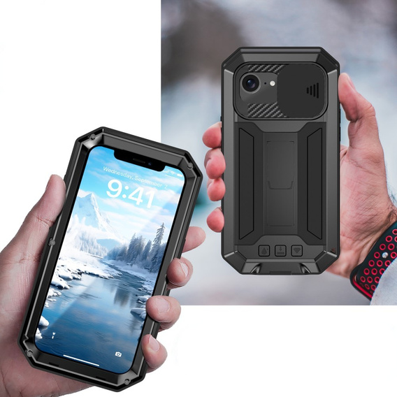 Pancéřové pouzdro pro iPhone 16E, R-JUST, černé