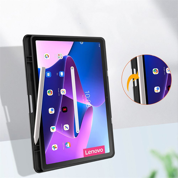 Pouzdro pro Lenovo Tab M10 Plus 10.6 Gen 3 TB-125F TB-128F, Smartcase Hybrid, se slotem na stylus, černé