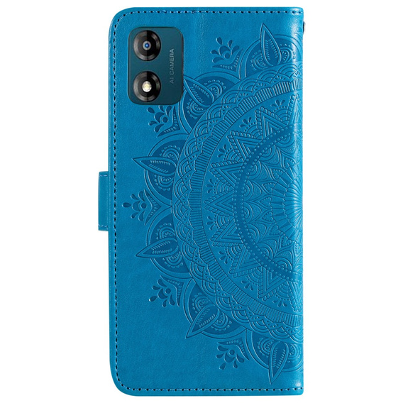 Klopové pouzdro pro Motorola Moto E13, Mandala Flower, modré