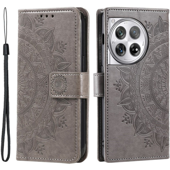 Klopové pouzdro pro OnePlus 12 5G, Mandala, šedé