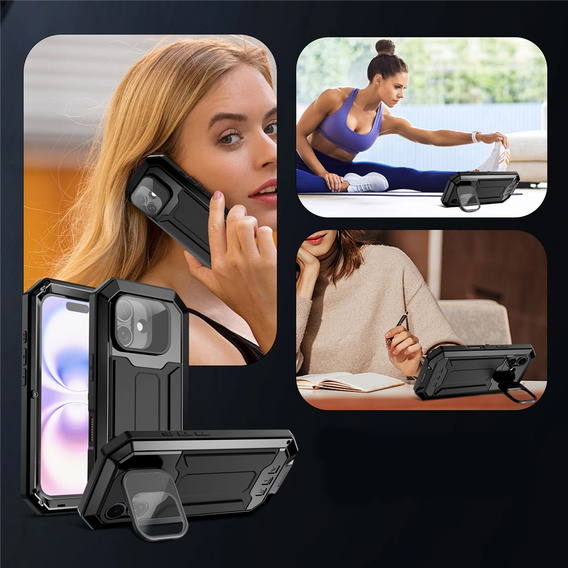 Pevné pouzdro R-JUST s krytem displeje a stojánkem pro iPhone 17