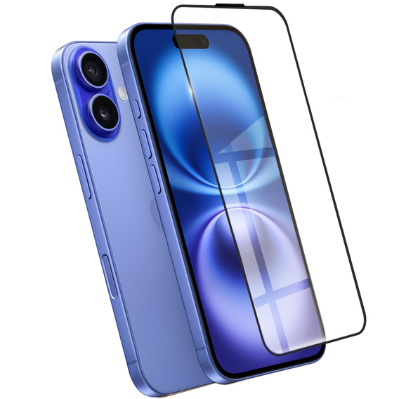 3D tvrzené sklo pro iPhone 16, černé