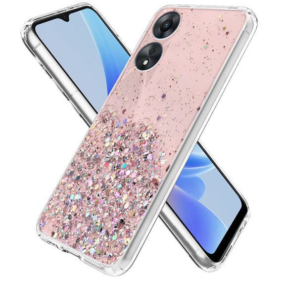 Pouzdro pro Oppo A17, Glittery, růžové