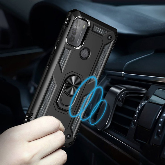 Pancéřové pouzdro pro Motorola Moto G50, Nox Case Ring, černé