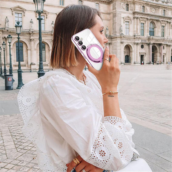 Magnetické pouzdro pro Samsung Galaxy S25+ Plus, pro MagSafe, růžové