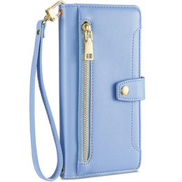 Klopové pouzdro pro iPhone 14 Pro Max, Wallet Zipper Pocket, modré