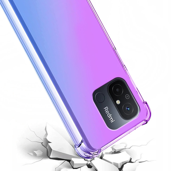 Pouzdro pro Xiaomi Redmi 12C, Gradient Dropproof, Fialová / modrá