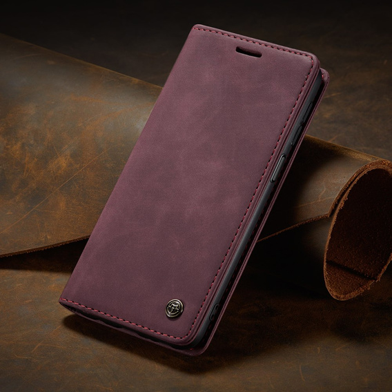 Pouzdro CASEME pro Xiaomi Redmi Note 10 / 10S, Leather Wallet Case, kaštanové