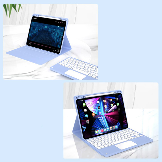 Pouzdro + klávesnice iPad Air 10.9 4 2020 / 5 2022, Touchpad, modré