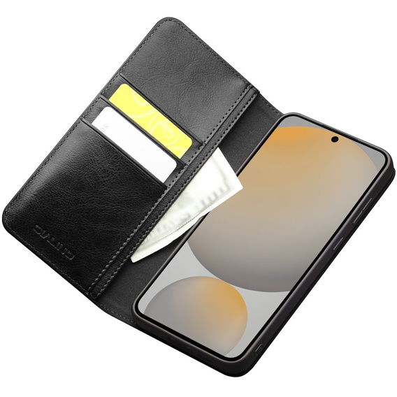 Flipové pouzdro pro Samsung Galaxy S25 FE, QIALINO Leather Wallet, černé