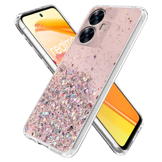 Pouzdro pro Realme C55, Glittery, růžové