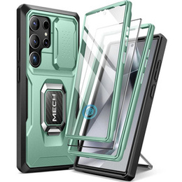 Pancéřové pouzdro pro Samsung Galaxy S24 Ultra, řada TONGATE MECH s kroužkem, světle zelené