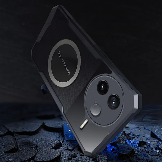 Pouzdro pro Xiaomi Poco F7 Pro, s magnetickou fólií, transparentní / černé