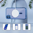 Pouzdro pro iPhone 16 Plus, Electro MagSafe, modré + sklo na displej