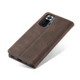 Pouzdro CASEME pro Xiaomi Redmi Note 10 Pro, Leather Wallet Case, káva