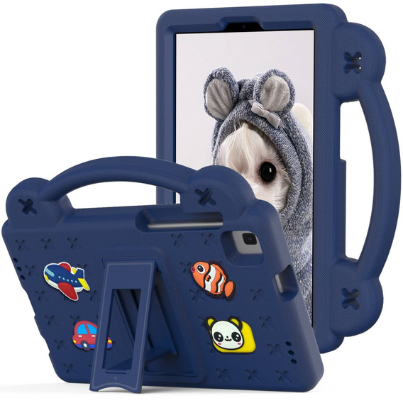 Dětské pouzdro pro Samsung Galaxy Tab A7 Lite 8.7 T220/T225, Cute Patterns, se stojánkem, námořnicky modré
