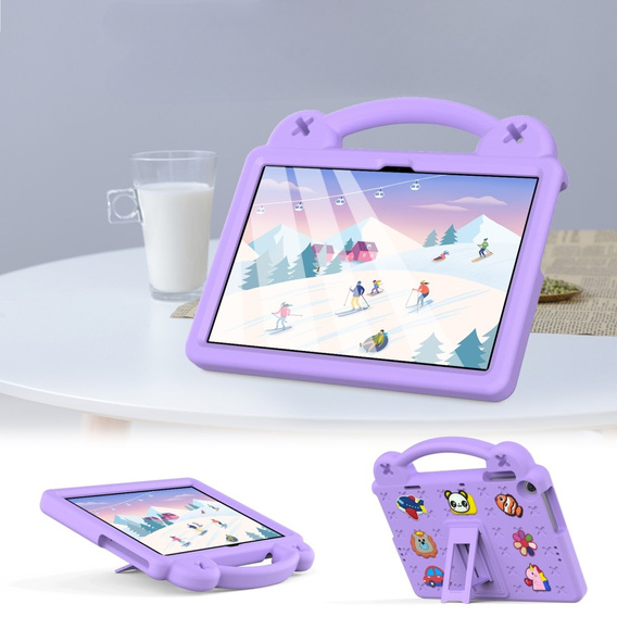 Dětské pouzdro pro Lenovo Tab M10 10.1 Gen 3 TB-328FU/TB-328XU, Cute Patterns, se stojánkem, fialové