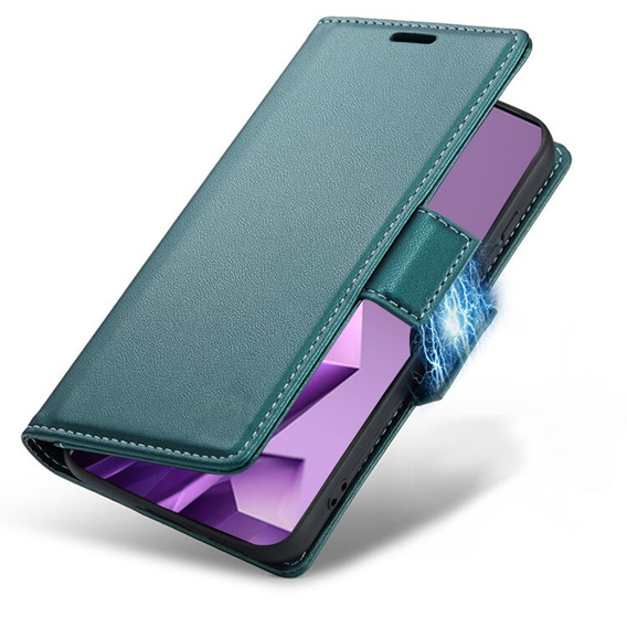 Pouzdro pro Infinix Note 50 Pro+, ERBORD Glossy Litchi, flipová peněženka, zelené